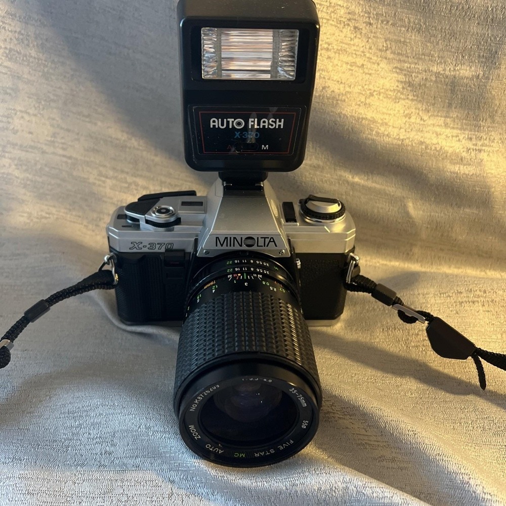 Minolta X-370 35mm SLR Film Camera Manual Flash 28mmF2.8 READ